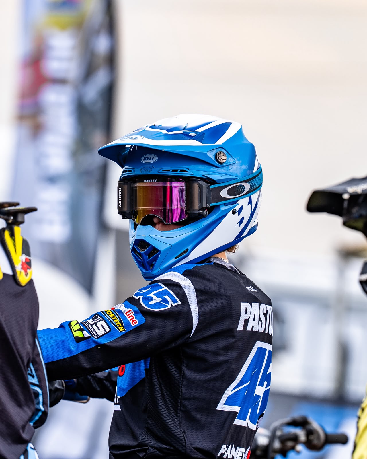 Harley Pastoor jumping his Planet Moto Yamaha in front of pylons