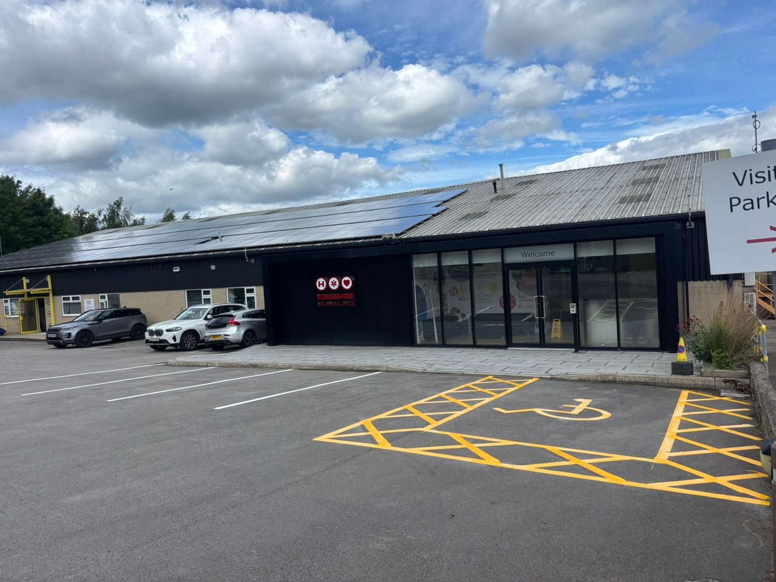 Professional car park line marking completed by Fastline Services at Yorkshire Air Ambulance