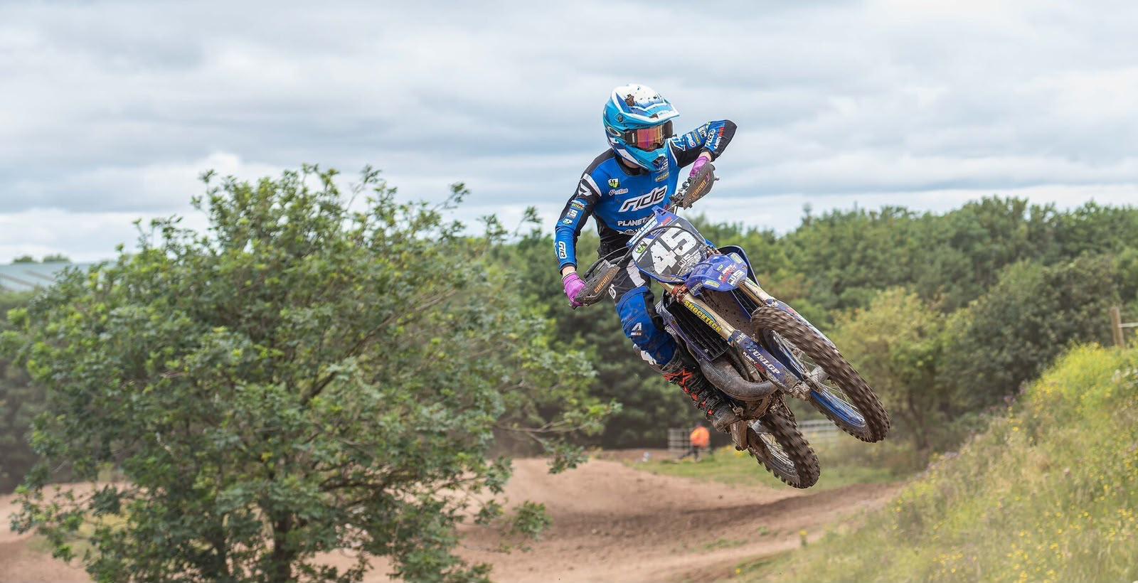 Harley clearing trees on the circuit